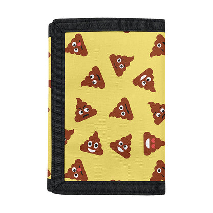 Poop Emoji Pattern Print Trifold Wallet