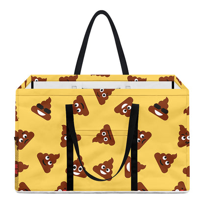 Poop Emoji Pattern Print Utility Tote Bag