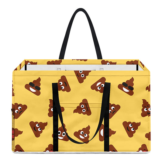 Poop Emoji Pattern Print Utility Tote Bag