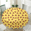 Poop Emoji Pattern Print Waterproof Round Tablecloth