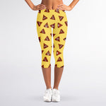 Poop Emoji Pattern Print Women's Capri Leggings