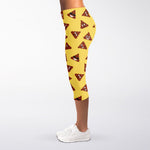 Poop Emoji Pattern Print Women's Capri Leggings