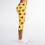 Poop Emoji Pattern Print Women's Capri Leggings