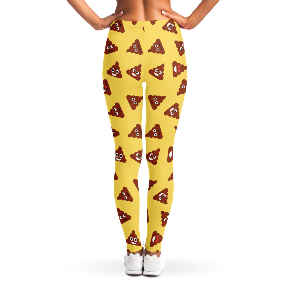 Poop Emoji Pattern Print Women's Leggings