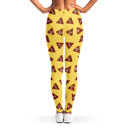 Poop Emoji Pattern Print Women's Leggings