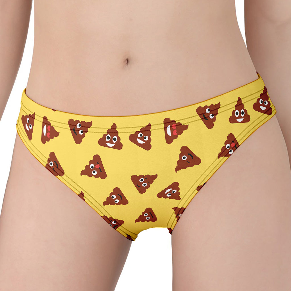 Poop Emoji Pattern Print Women's Panties