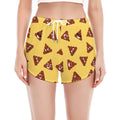 Poop Emoji Pattern Print Women's Split Running Shorts