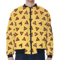 Poop Emoji Pattern Print Zip Sleeve Bomber Jacket