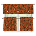 Poop Emoticons Pattern Print 3 Piece Kitchen Curtains