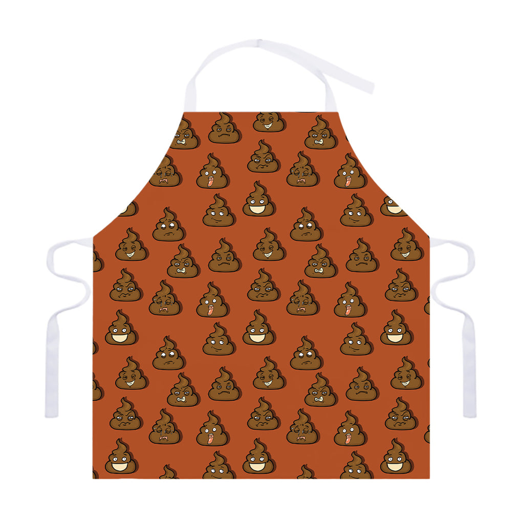 Poop Emoticons Pattern Print Adjustable Apron