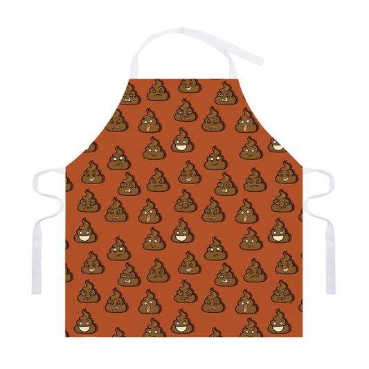 Poop Emoticons Pattern Print Adjustable Apron