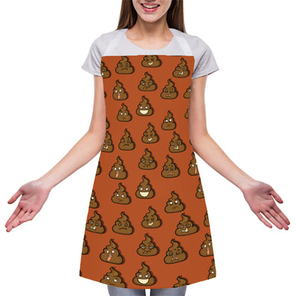Poop Emoticons Pattern Print Adjustable Apron