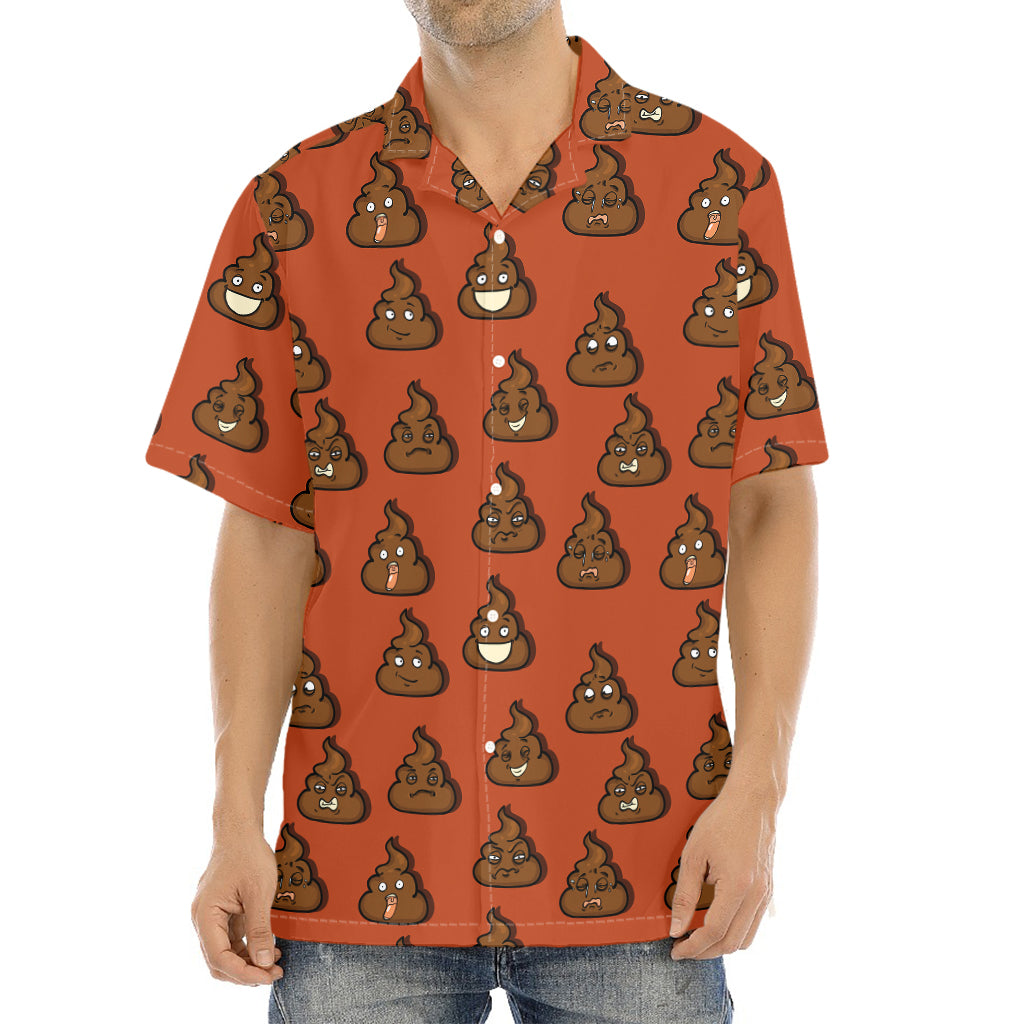 Poop Emoticons Pattern Print Aloha Shirt