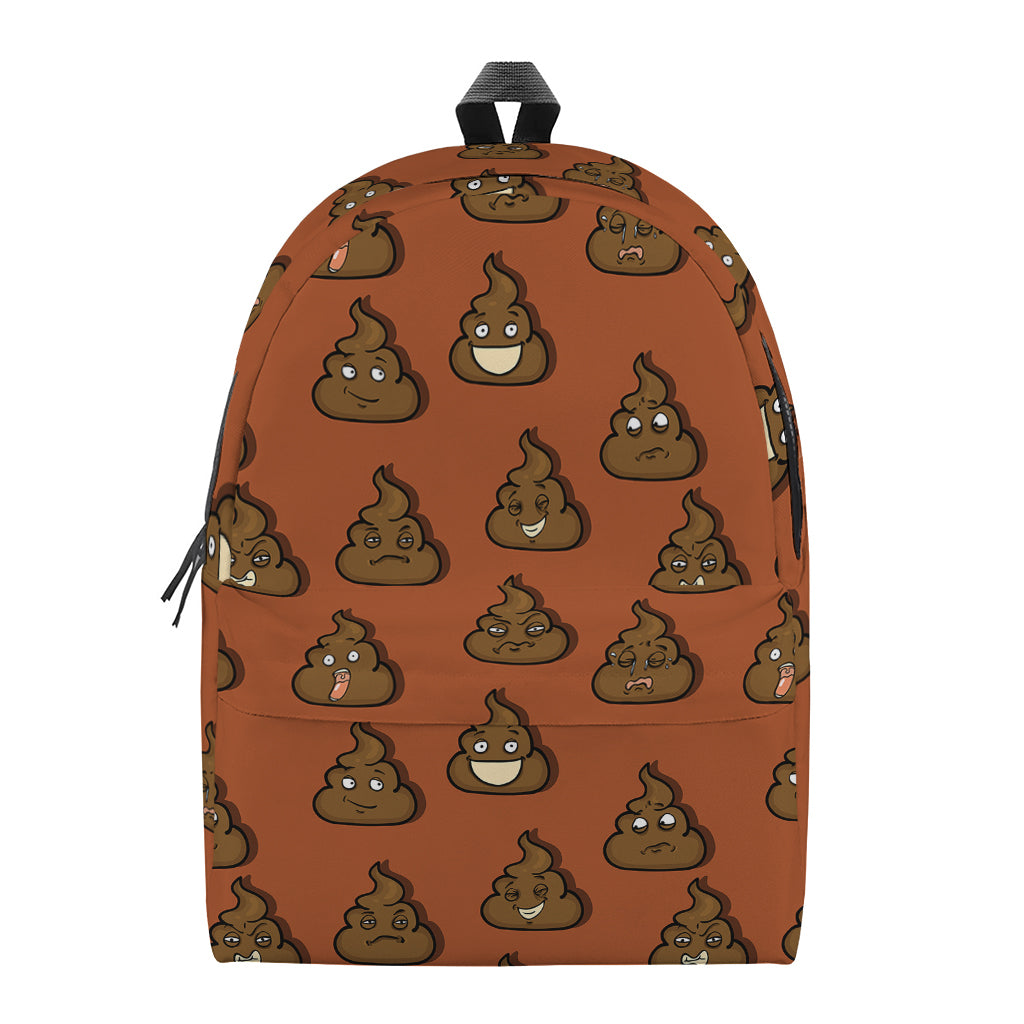 Poop Emoticons Pattern Print Backpack