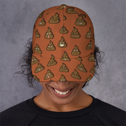 Poop Emoticons Pattern Print Baseball Cap
