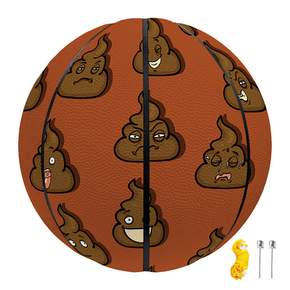 Poop Emoticons Pattern Print Basketball