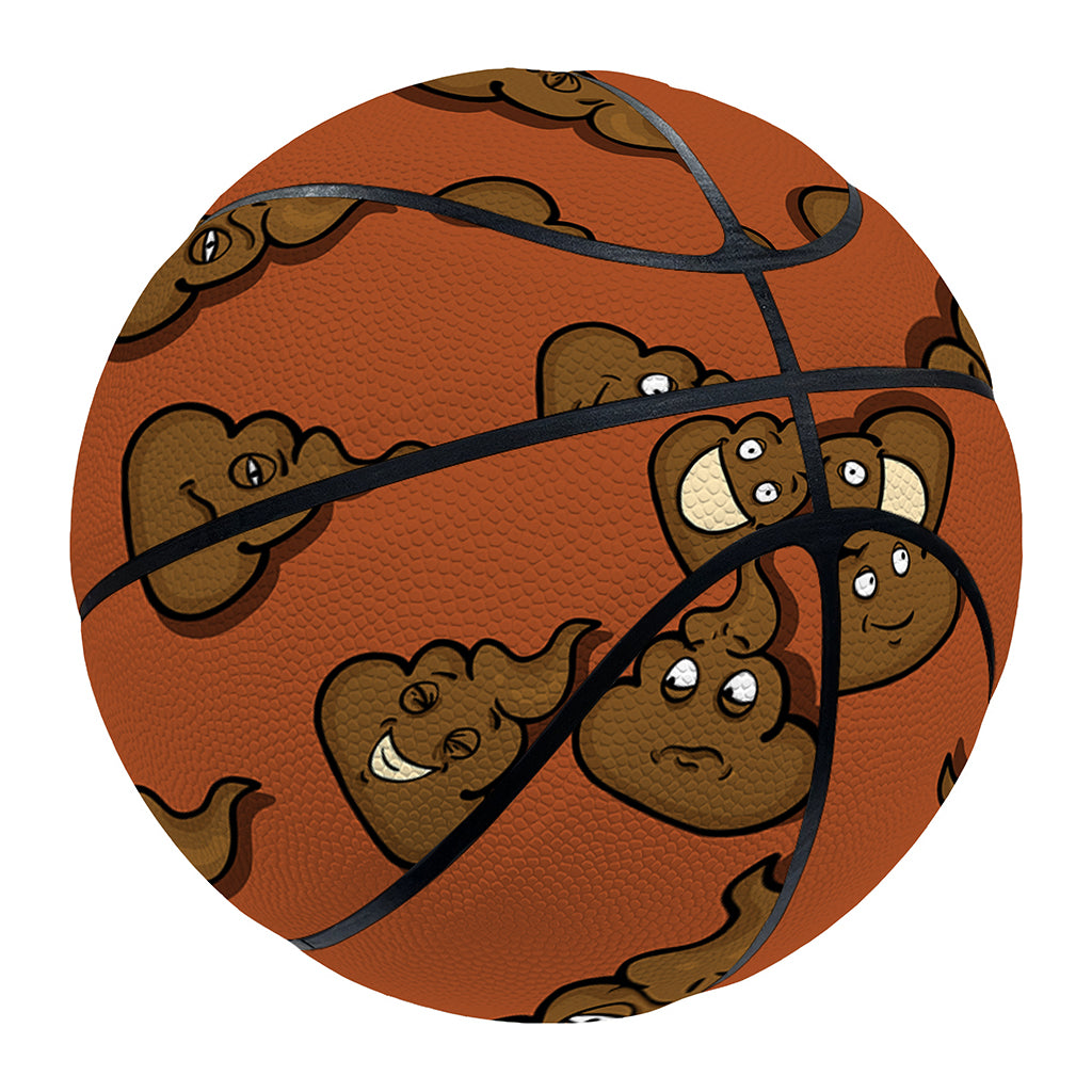Poop Emoticons Pattern Print Basketball