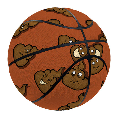 Poop Emoticons Pattern Print Basketball