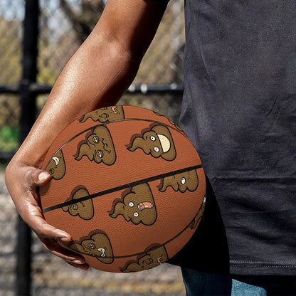 Poop Emoticons Pattern Print Basketball