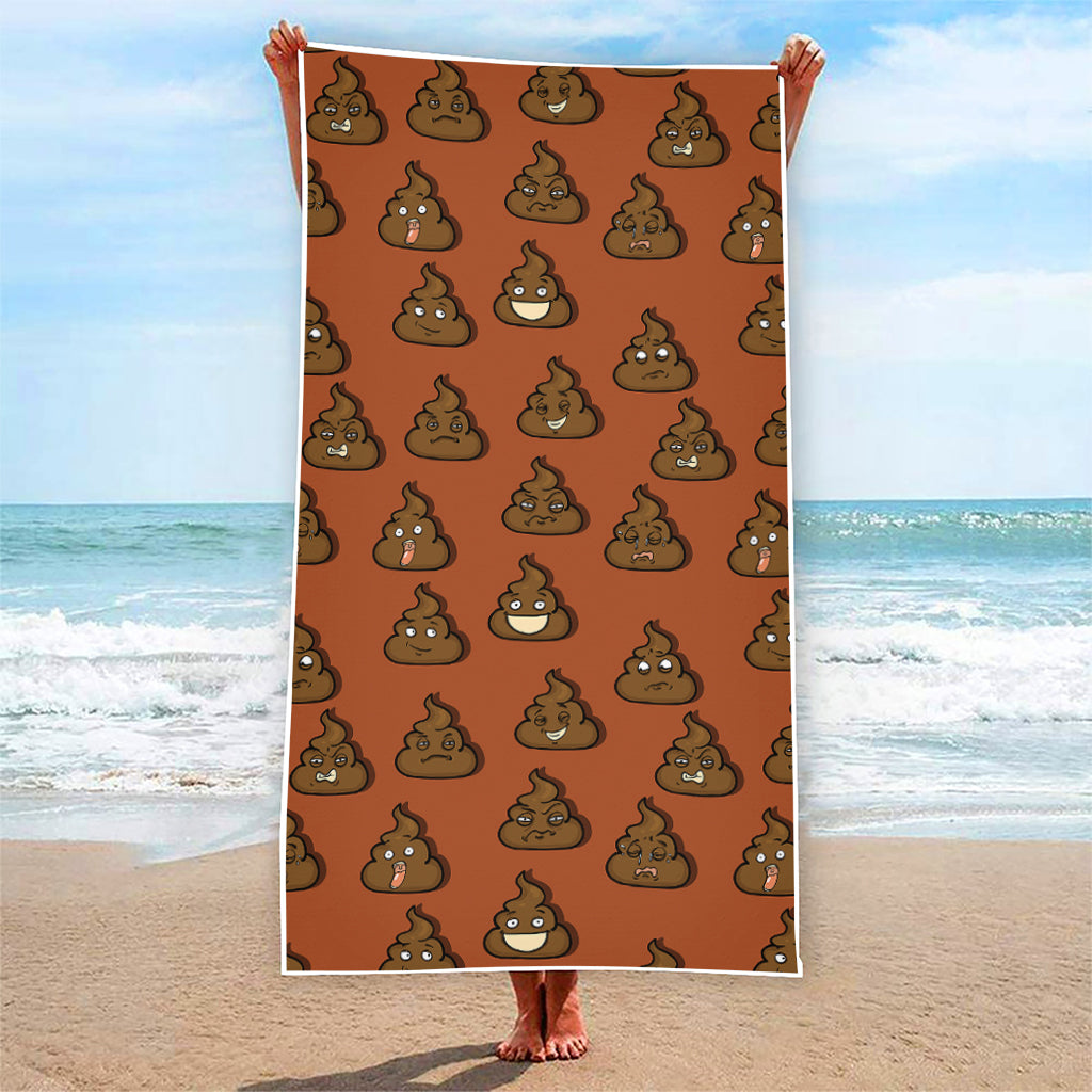 Poop Emoticons Pattern Print Beach Towel