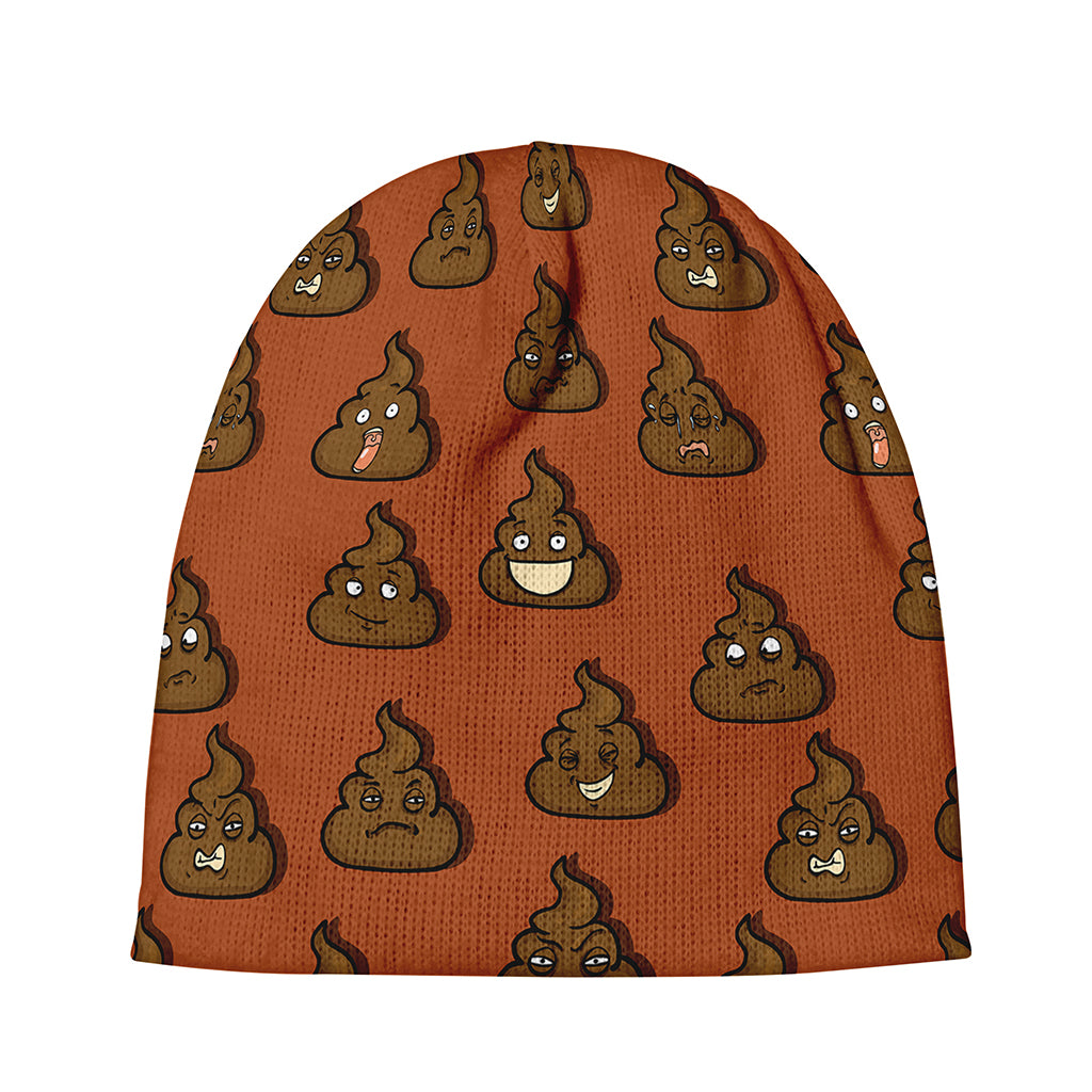 Poop Emoticons Pattern Print Beanie