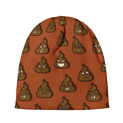 Poop Emoticons Pattern Print Beanie