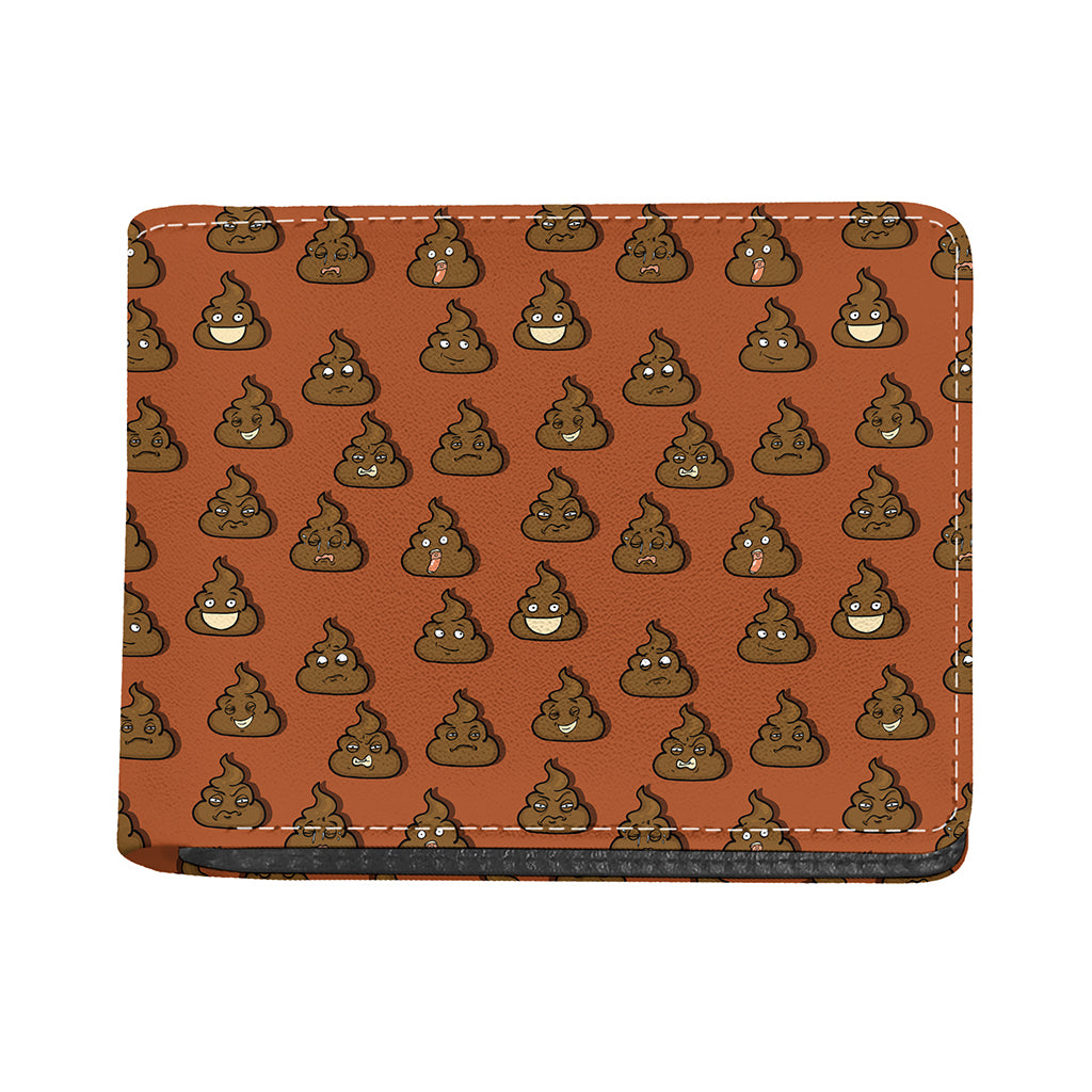 Poop Emoticons Pattern Print Bifold Wallet