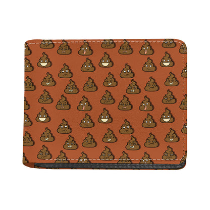 Poop Emoticons Pattern Print Bifold Wallet
