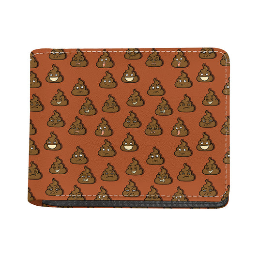 Poop Emoticons Pattern Print Bifold Wallet