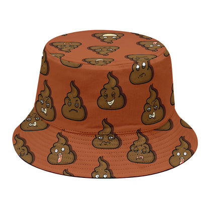 Poop Emoticons Pattern Print Bucket Hat