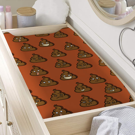 Poop Emoticons Pattern Print Changing Pad Cover