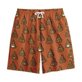 Poop Emoticons Pattern Print Cotton Shorts
