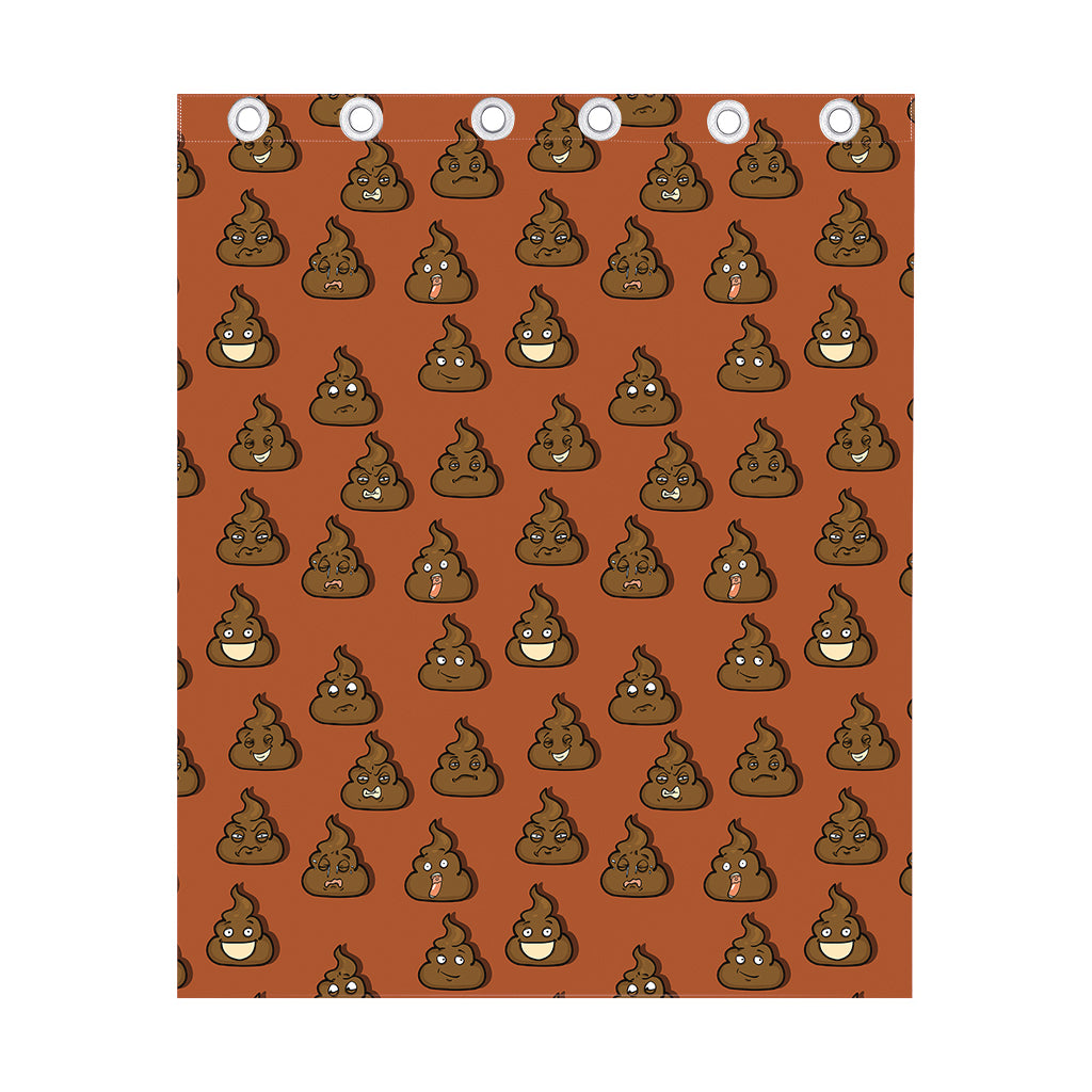 Poop Emoticons Pattern Print Curtain