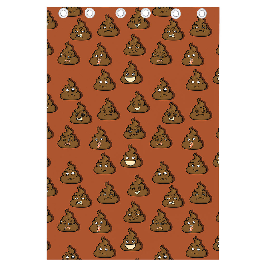 Poop Emoticons Pattern Print Curtain