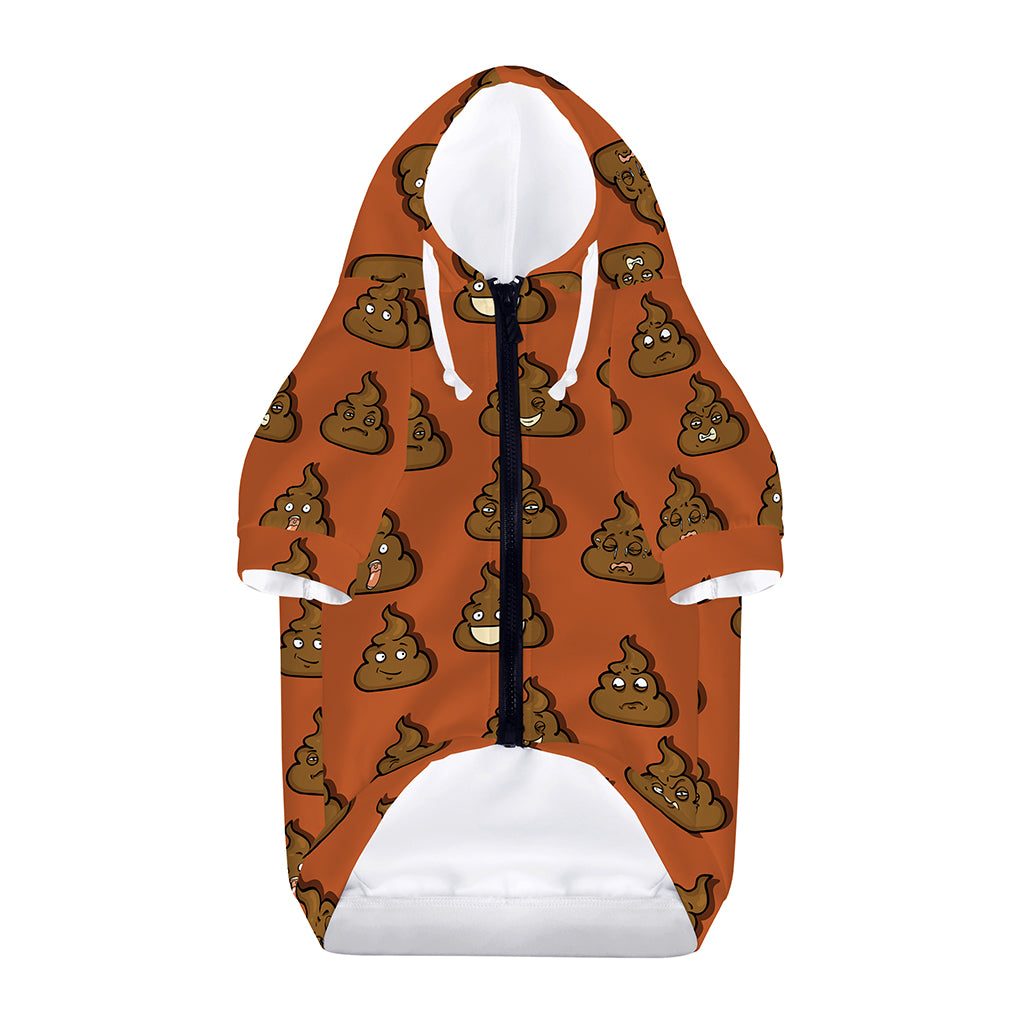 Poop Emoticons Pattern Print Dog Zip Up Hoodie