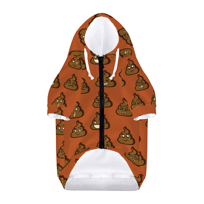 Poop Emoticons Pattern Print Dog Zip Up Hoodie