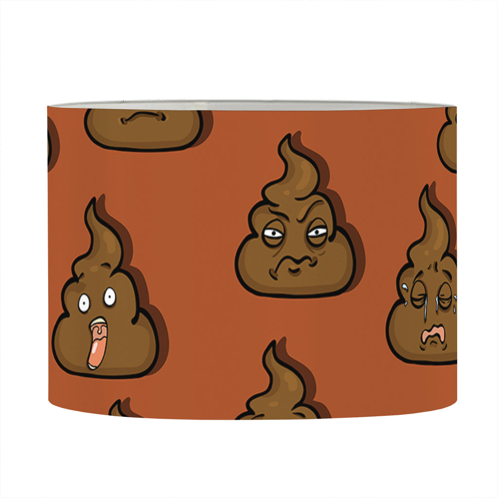 Poop Emoticons Pattern Print Drum Lamp Shade