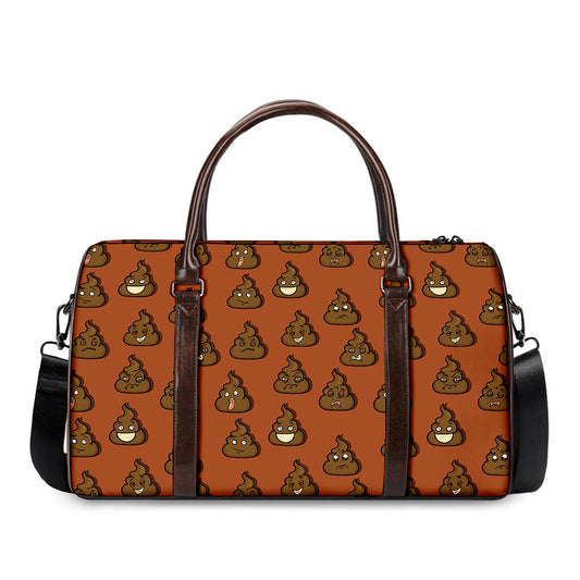 Poop Emoticons Pattern Print Duffle Bag