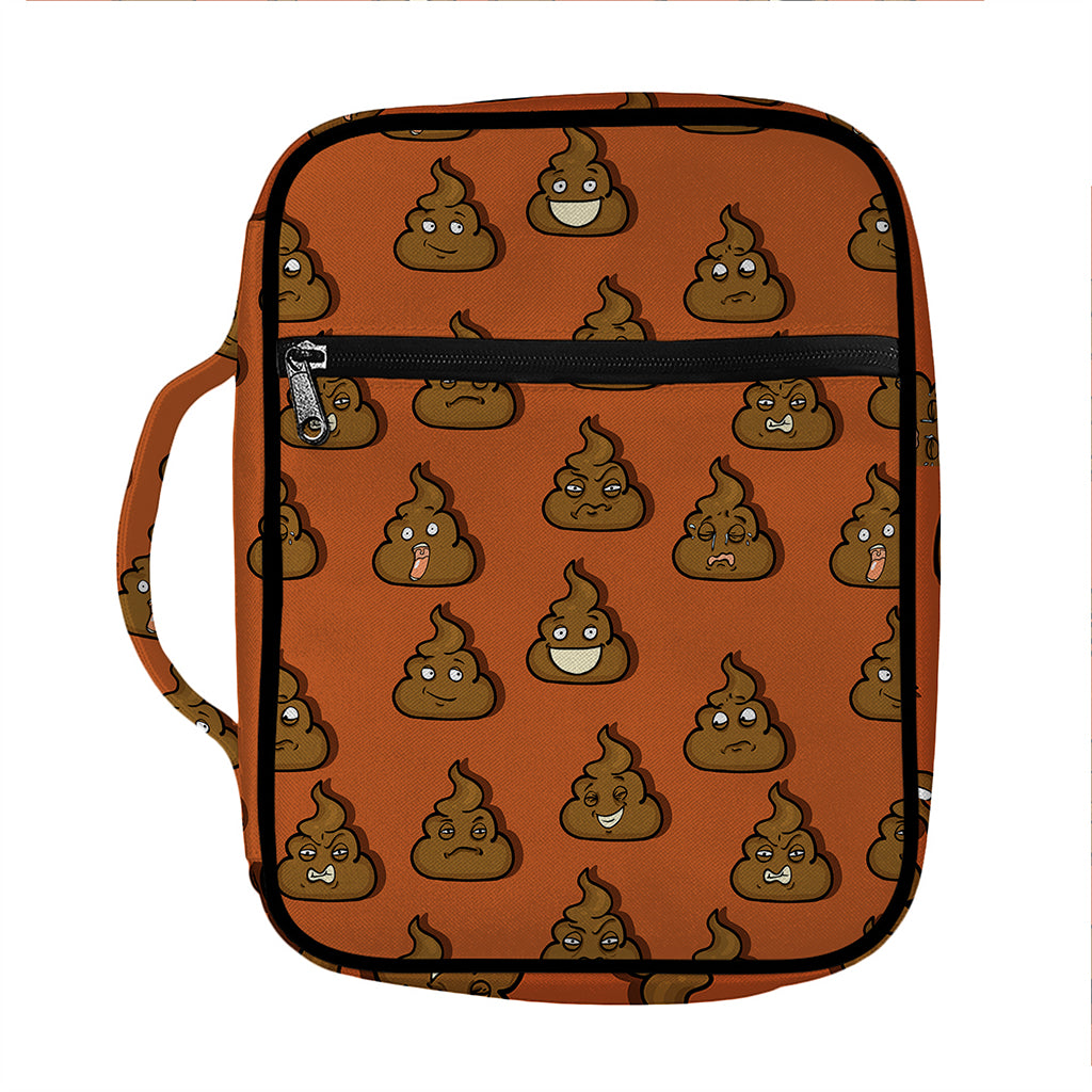 Poop Emoticons Pattern Print Front Pocket Bible Bag