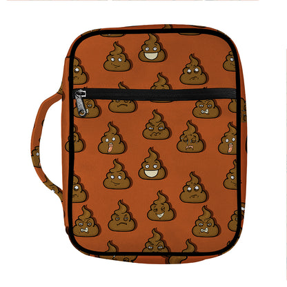 Poop Emoticons Pattern Print Front Pocket Bible Bag