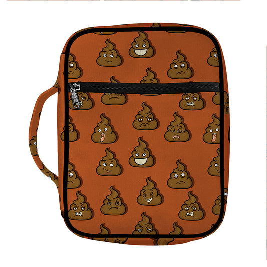 Poop Emoticons Pattern Print Front Pocket Bible Bag