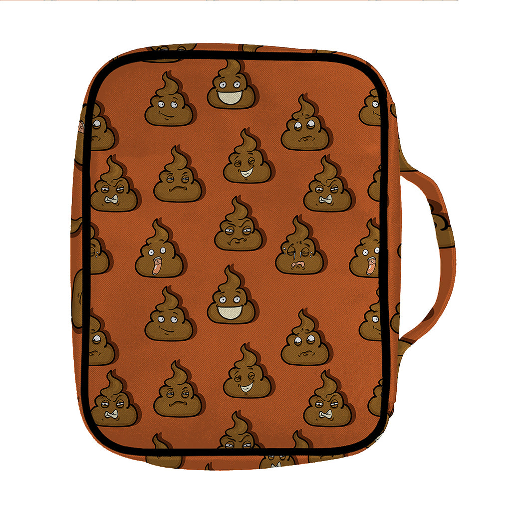 Poop Emoticons Pattern Print Front Pocket Bible Bag
