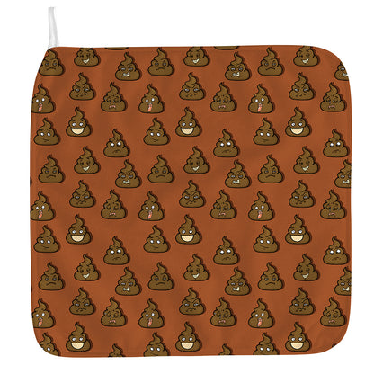 Poop Emoticons Pattern Print Hand Towel