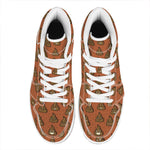 Poop Emoticons Pattern Print High Top Leather Sneakers