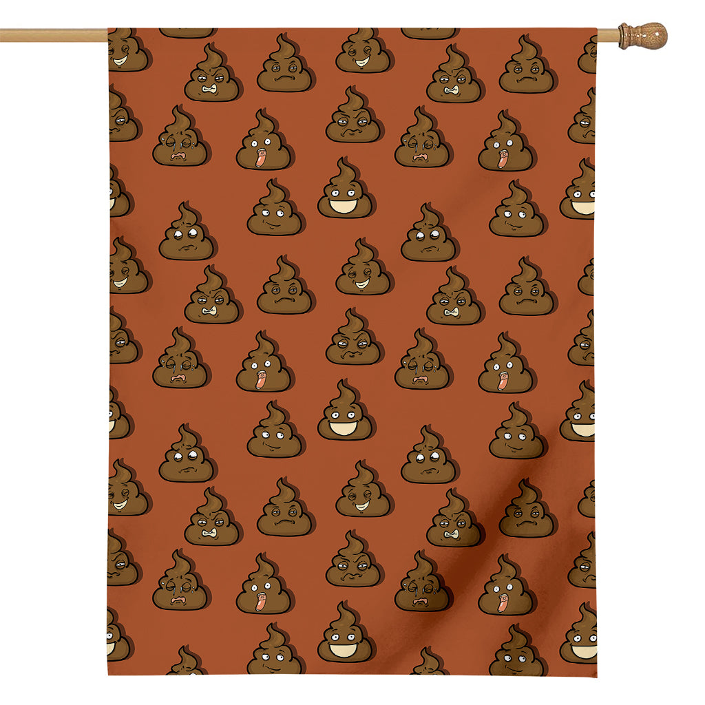 Poop Emoticons Pattern Print House Flag