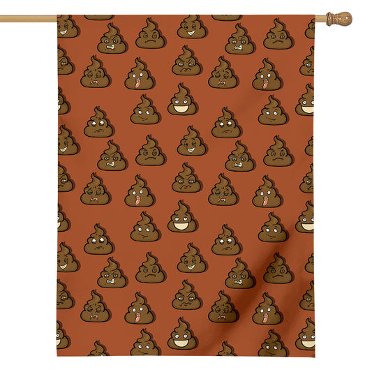 Poop Emoticons Pattern Print House Flag