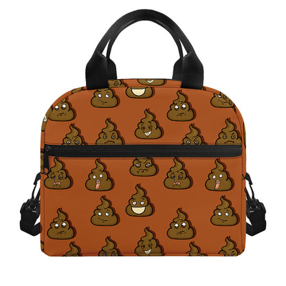 Poop Emoticons Pattern Print Insulated Lunch Bag