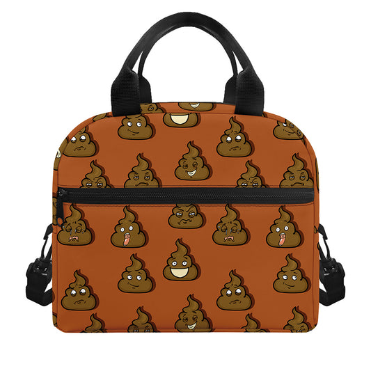 Poop Emoticons Pattern Print Insulated Lunch Bag