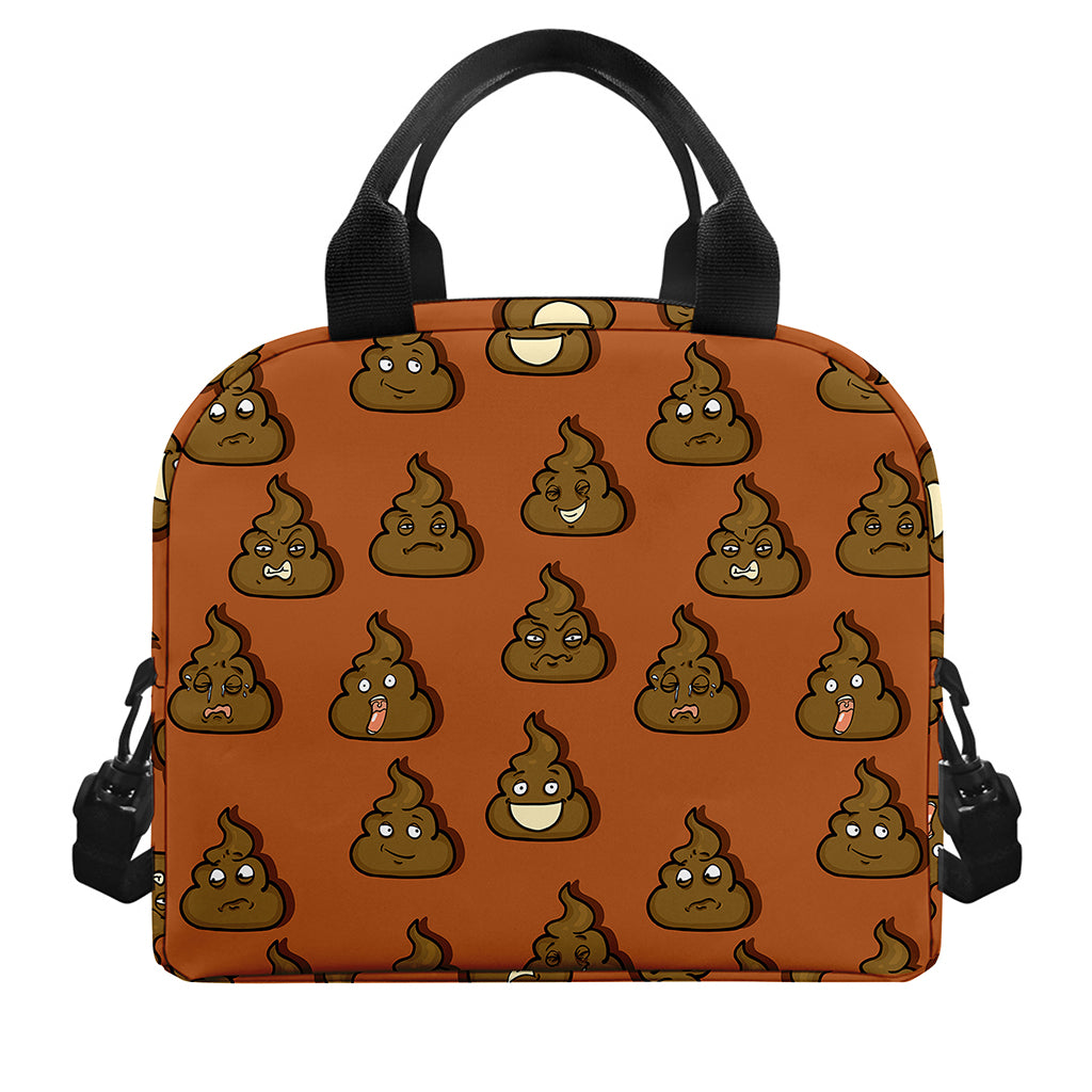 Poop Emoticons Pattern Print Insulated Lunch Bag