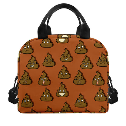 Poop Emoticons Pattern Print Insulated Lunch Bag